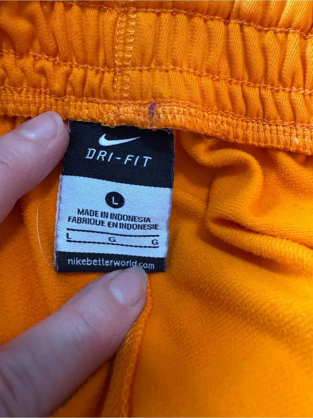 Nike Unisex Orange Tennessee Joggers with White Swoosh & Side Lettering